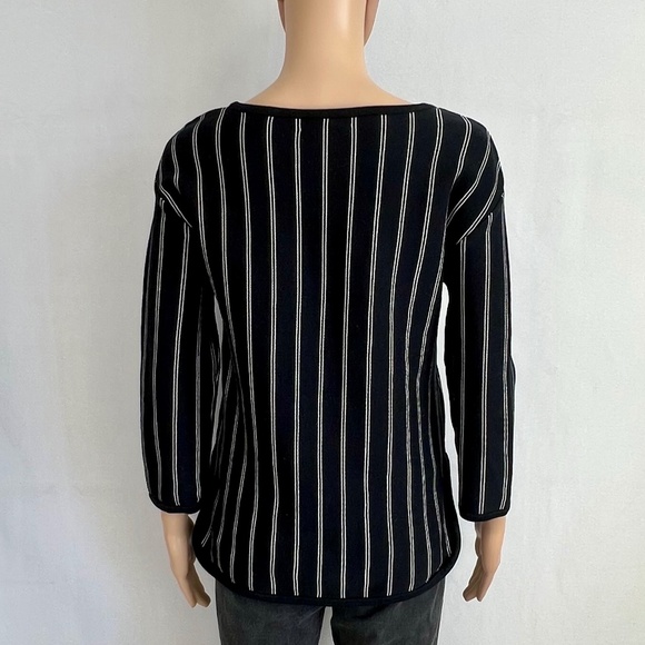 Rag & Bone Striped Knit Sweater Top Sailor Chic Dark Blue & White Women's Small - Picture 2 of 9
